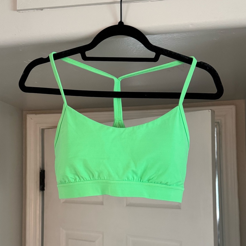 Lululemon Flow Y Bra in Neon Green, Size 12